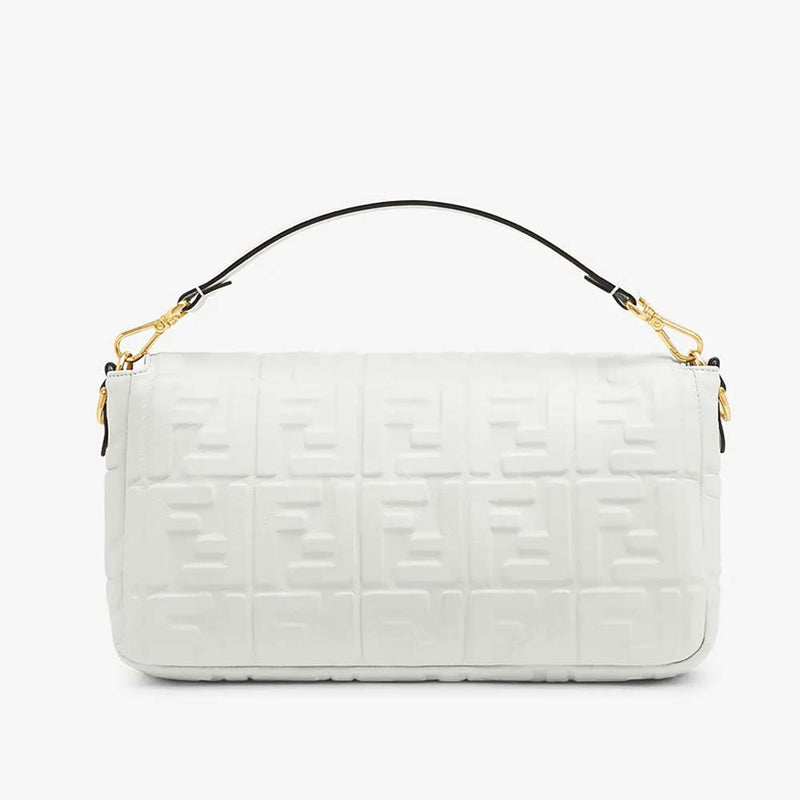 BAGUETTE LARGE White Leather Bag