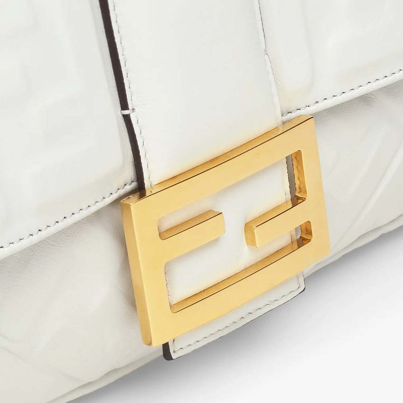 BAGUETTE LARGE White Leather Bag