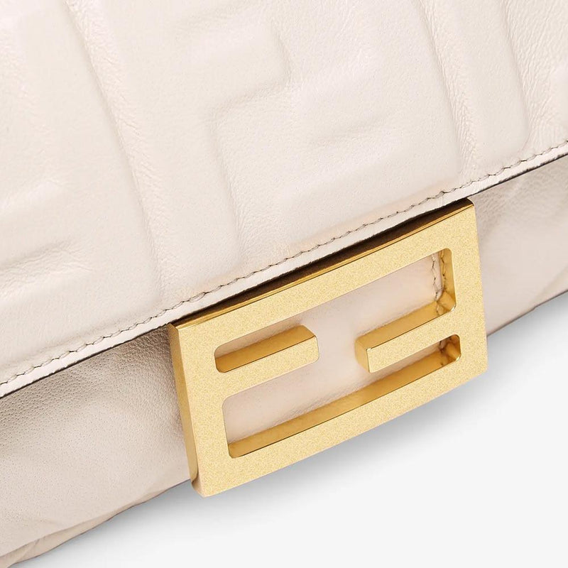 BAGUETTE White Nappa Leather FF Bag
