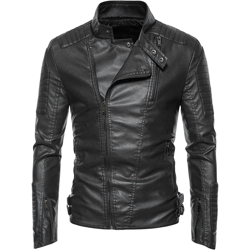 Men's Faux Leather Motorcycle Jacket