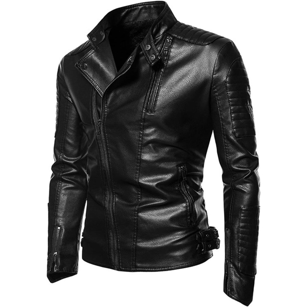 Men's Faux Leather Motorcycle Jacket