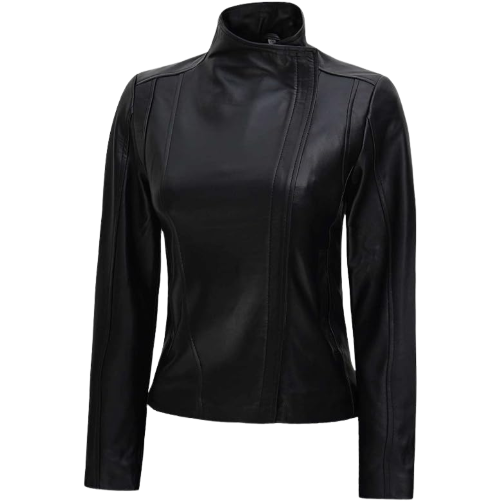 Asymmetrical Women's Real Leather Jacket