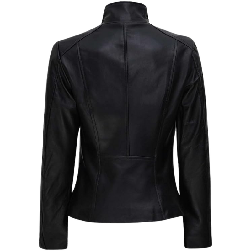 Asymmetrical Women's Real Leather Jacket
