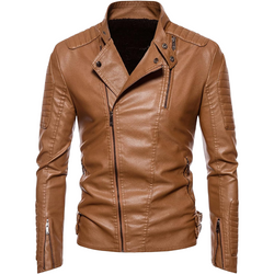 Men's Faux Leather Biker Jacket
