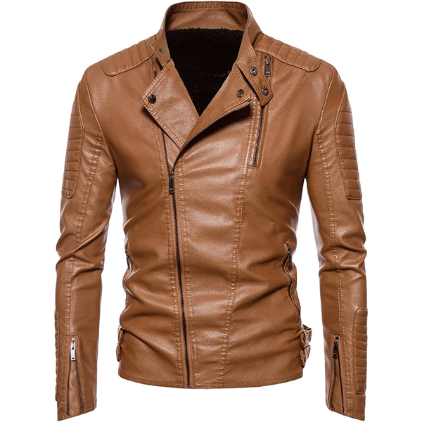 Men's Faux Leather Biker Jacket