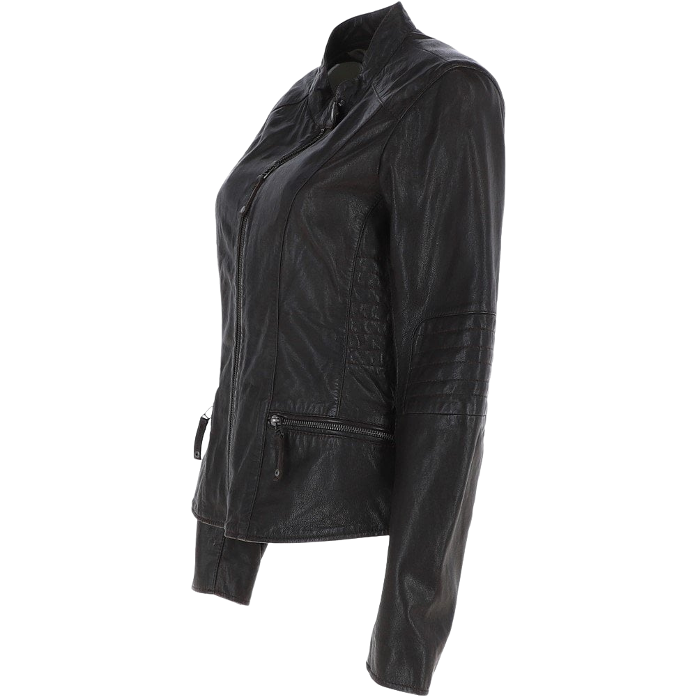 Leather Biker Jacket in Dark Brown