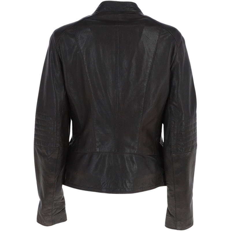 Leather Biker Jacket in Dark Brown